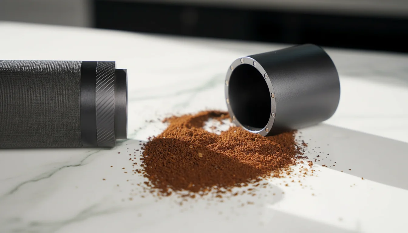Fine espresso grind output from the 1Zpresso J-Max