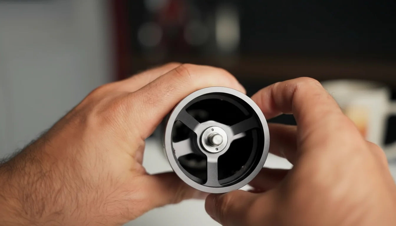 Looking inside the 1Zpresso J-Max burr chamber