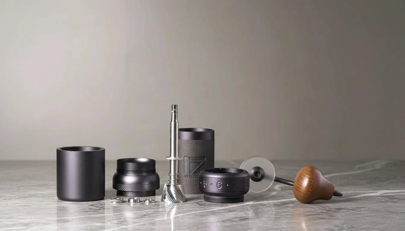 1Zpresso K-Ultra fully disassembled showing all components