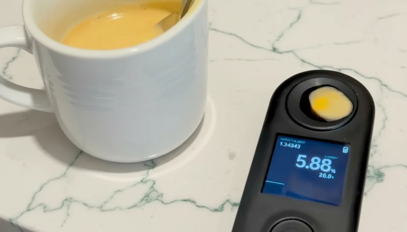 Measuring extraction yield on the KitchenAid KF6 with a TDS refractometer