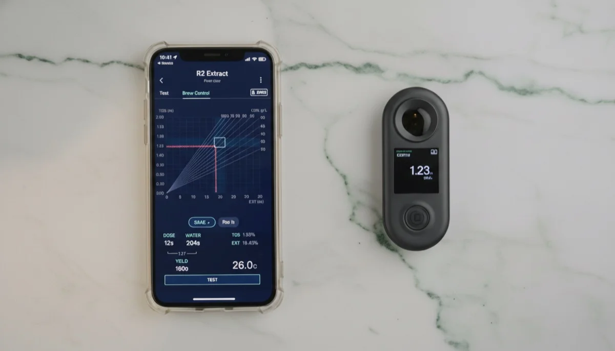 Measuring extraction yield from the Linea Micra with a DiFluid R2 refractometer